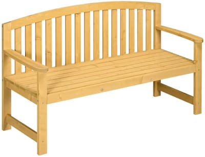 JOYNEXTBUY – 2-Zits Tuinbank – Houten Tuinbank met Rugleuning – Weerbestendig – Bank voor Buiten – 140 x 50 x 85 cm – Houtkleur
