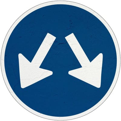 Beide kanten passeren bord - D3 | Sign Again materiaal | 10 cm
