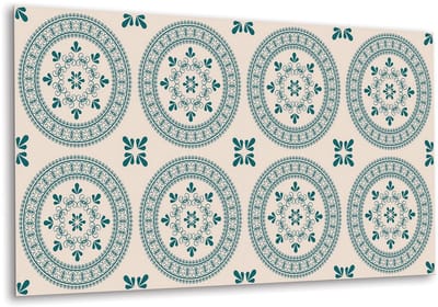 Tulup PVC Wandpaneel - Oosters Motief Vinyl Wandpaneel - 100 cm x 50 cm - Groente Zelfklevend Wandpaneel - 1 stuk - Wandpaneel Zelfklevend - Mozaïek Muurpaneel - Zelfklevend Wandpaneel - Plaktegels Keuken en Badkamer