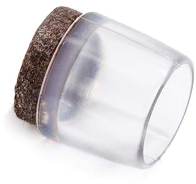 Stoelpootdoppen met Vilt - Transparante Meubelglijders voor Ronde Stoelpoten (Diameter 15-16 mm)