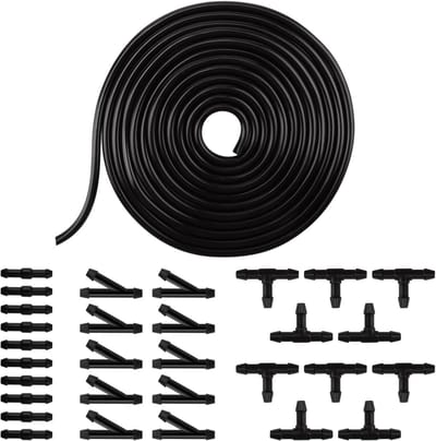 Wisser Waterslang Set - Auto Reiniging - Ruitensproeien Onderhoud - Universele Rubber Slang - 4 Meter Lengte - Zwart