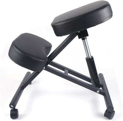 Kniestoel Ergonomisch - Houdingscorrectie Stoel - Comfortabel Zitten - Pneumatische Hoogteverstelling - 70cm Hoogte - Zwart