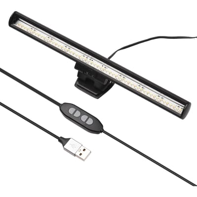 Barre lumineuse de moniteur d'écran d'ordinateur de 26cm, lampe de lecture électronique avec température bicolore 2800K-6500K 10 26cm noir