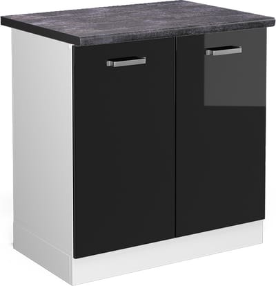 Vicco R-Line Wastafelkast – 80 cm, WB Antraciet Zwart hoogglans