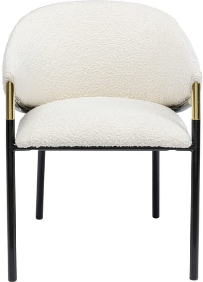 Stoel met armleuningen Boulevard Boucle creme Kare Design