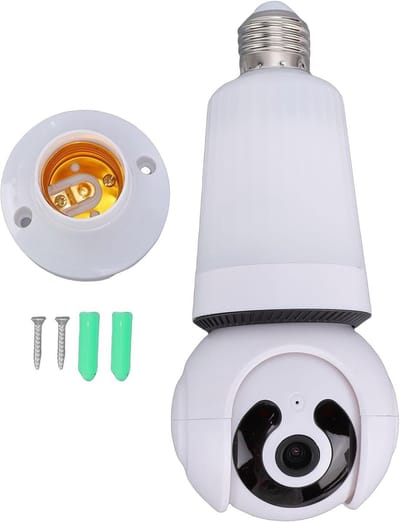 Slimme Lamp Camera - Beveiligingslicht Camera - Huis Bewaken - Kleuren Nachtzicht - 2K HD Resolutie - Wit