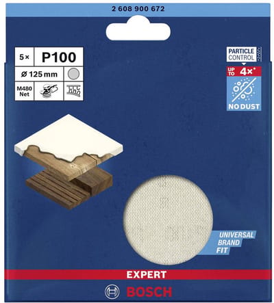 Bosch 5x Expert M480 schuurnet voor vlakschuurmachine 125 mm G 10...