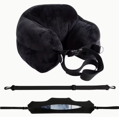 Een reiskussen voor de nek die gevuld kan worden met kleding, met een verstelbaar U-vormig ontwerp, draagbaar en gemaakt van korte pluche stof, geschikt voor korte trips, zakenreizen, wandelen, vliegtuigen en auto's.