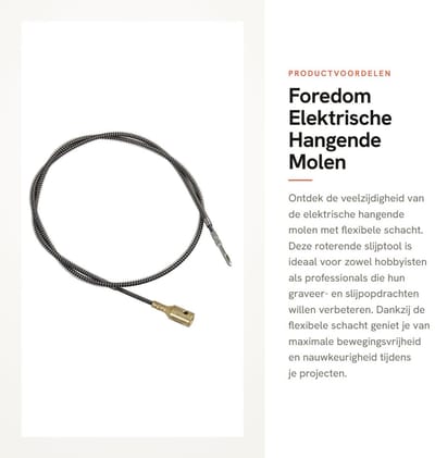 Dailygoods - Foredom Elektrische Hangende Molen - Flexibele Schacht - Ideale Vervanging - Roterende Slijptool - Geschikt voor Graveermachines - 1 stuk