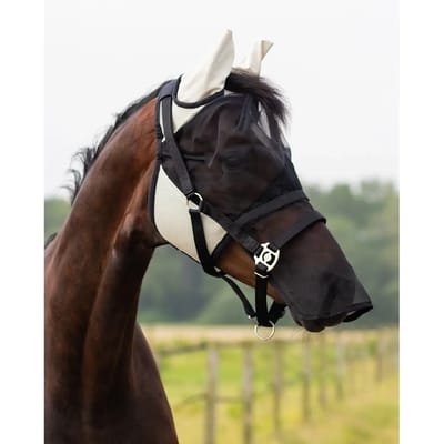 QHP Vliegenmasker Met Afneembare Neusflap Beige - Shetlander