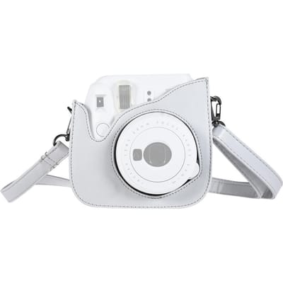 Camera beschermhoes op maat gemaakte PU instant cameratas tas met riem voor Fujifilm Instax Mini 9/8/8+/8s wit