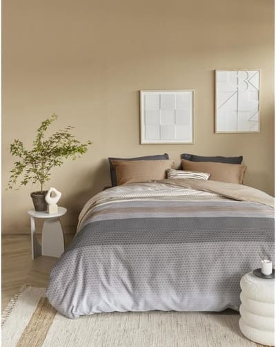 Beddinghouse Theo dekbedovertrek - Tweepersoons - 200x200/220 - Zand