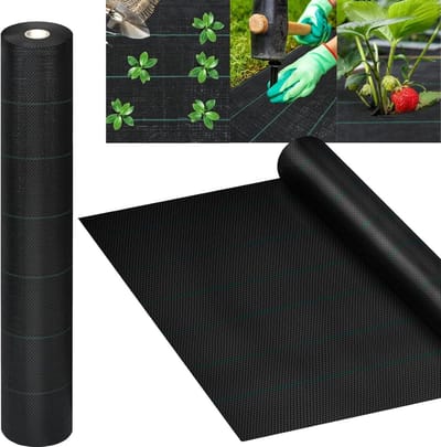 Tuindoek Onkruidblokker - Onkruidfolie Mulchfolie - Tuin Onderhoud - Waterdoorlatend Scheurvast - 10 m x 2 m - Zwart