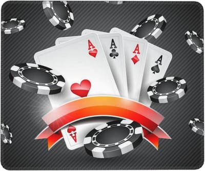 Pokertoernooi Muismat - Gaming Mat Bureau - Nauwkeurig Gamen - Gestikte Randen - 8.3 x 10.3 inch - Poker Toernooi