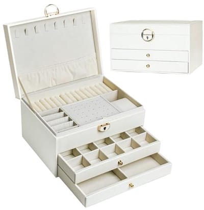 Luxe Sieradendoos met Drie Lagen voor Juwelenopslag en Organisatie