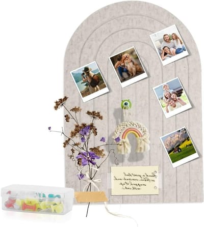 Vouwbaar Korken Prikbord 60 x 40 cm, Gevoeld Memo Bord met Zelfklevende Bevestiging, Ideaal voor Foto's en Notities, Decoratief en Praktisch Prikbord