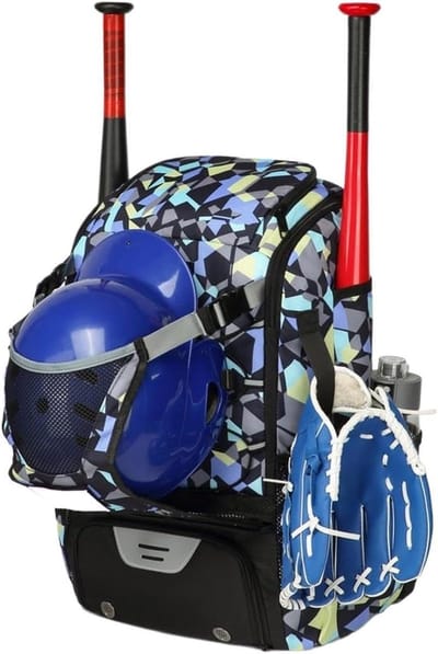 Softbal Tas - Knuppel Tas - Sportuitrusting Dragen - Met Schoenenvak - 54 x 36 x 23 cm - Camouflagegroen