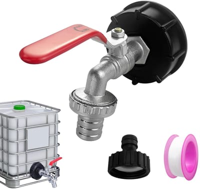 Allecto - IBC Tank Kraan 3/4 Inch - Waterdichte IBC Container Accessoires - Duurzaam - Eenvoudig te installeren - Geschikt voor IBC tanks - Kleur b...
