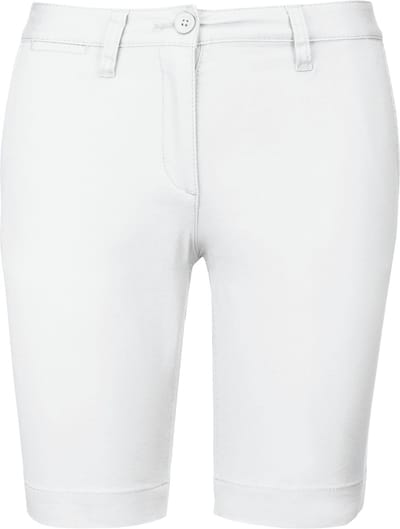 Kariban Dames chino bermudashorts K751 - White - 46 NL (48 FR)