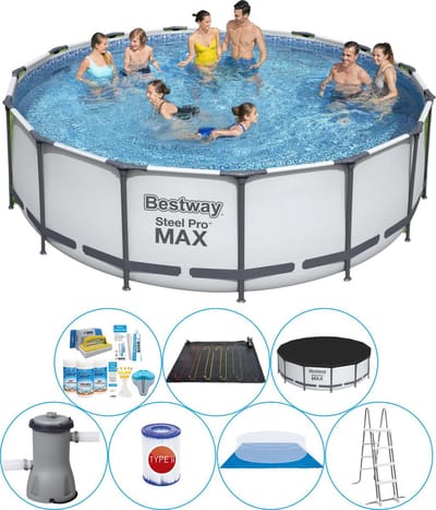 Steel Pro MAX Rond 457x122 cm - Zwembad Combi Deal
