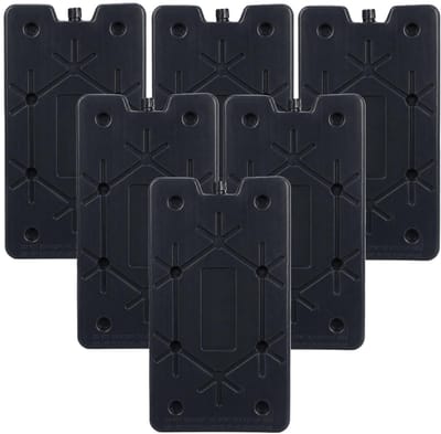 Excellent Houseware Koelelement Ice Pack - 6x - zwart - polyethyleen - 350 gr - 24 x 14 x 1.5 cm
