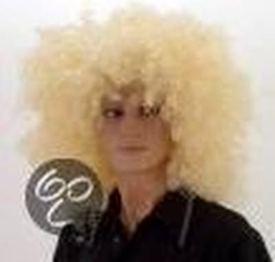 Super afro pruik blond 60 cm