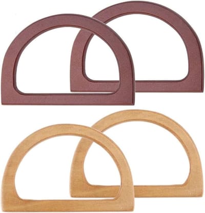 4 Stuks Houten Handvatten voor Handtassen, Vervangende Handvatten voor DIY Tasprojecten, Creatieve Tasaccessoires en Benodigdheden