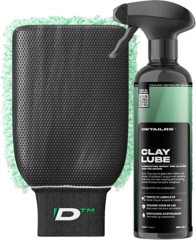 Detailrs Clay Washmitt + Claylube Set - Klei Voor Autolak - Auto Klei - Clay Lubricant - Autolak Reinigen - Auto Reiniging Set - Car Detailing - Auto Wassen - 500ml