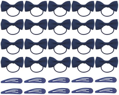 Dailygoods- Haarband 20 Stuks - Strikhaartouwen - Blauwe Haarspelden - Babyproducten - Polyester - Schattige Hoofdtooien - Haarbands