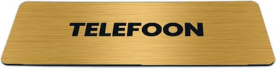 Deurbordje Goud-look met tekst telefoon - Formaat 150 x 50 mm x 1,6 mm - Zelfklevend | Luxe uitstraling | Geborstelde Gouden toplaag | Gratis Verzending | Decoporta
