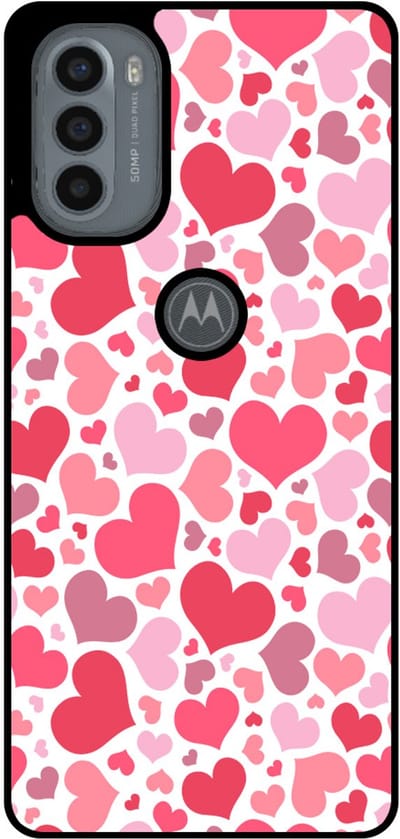 Smartphonica Telefoonhoesje Geschikt voor Motorola Moto G31 / G41 met Hartjes Print - Hearts Design TPU Backcover Case - Kinder Hoesje met Hartjes Design geschikt voor Motorola Moto G31;Motorola Moto G41