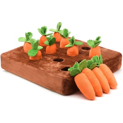 Jouet Snuffle Carotte Antidérapant Amusant Interactif Carotte Jouet Puzzle pour Chien pour l'Éducation Canine brown