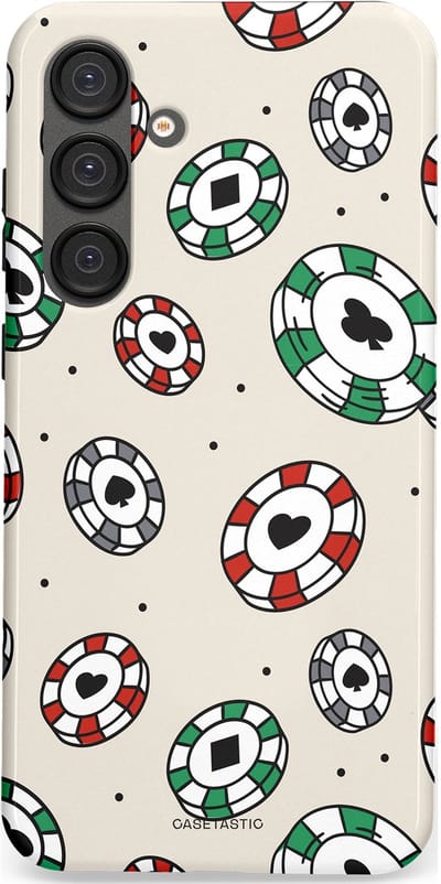 Casetastic Hoesje Geschikt voor Samsung S25 Plus - Stijlvolle Beschermende Duo-layer Case - Casino Chips Patroon