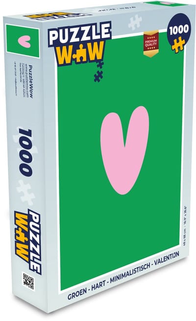 Puzzel Groen - Hart - Minimalistisch - Valentijn - Legpuzzel - Puzzel 1000 stukjes volwassenen