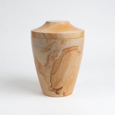 Natuursteen Urn 3 liter Houtlook - Urn voor Menselijke As - Crematie Urn voor As Volwassenen