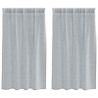 vidaXL Voile Gordijn 2 st Donkergrijs 140 x 140 cm Polyester