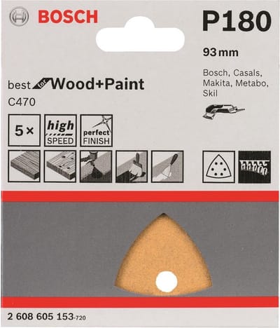 Bosch - 5-delige schuurbladenset 93 mm, 180