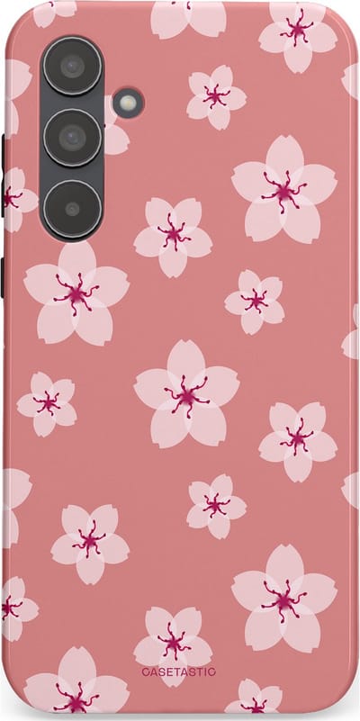 Casetastic Hoesje Geschikt voor Samsung A55 - Stijlvolle Beschermende Duo-layer Case - Roze Sakura Bloesems Elegante Japan Rituals
