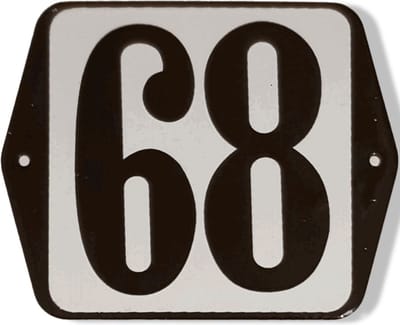 Huisnummer standaard nummer 68