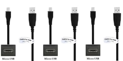 3 stuks OneOne 1,0m Micro USB kabel. Stevige laadkabel. Oplaadkabel snoer past op past op Samsung Galaxy J4 +, J5, J6, J6 Plus, J7, J8, M01, M01 Core, M01s, M02, M10, Ace, Champ, Chat, Corby, Core, Express, Fame, Gio, Grand
