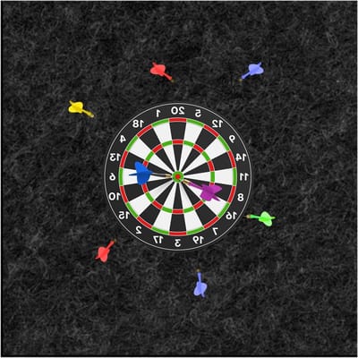 Dartbord Wandbescherming - Vilt Panel - Dartspel Beschermen - Zelfklevend Geluidsabsorberend - 60 x 60 cm - Zwart