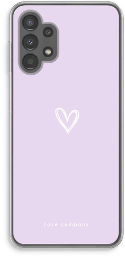 Case Company® - Hoesje geschikt voor Samsung Galaxy A13 4G hoesje - Klein hartje paars - Soft Cover Telefoonhoesje - Bescherming aan alle Kanten en Schermrand