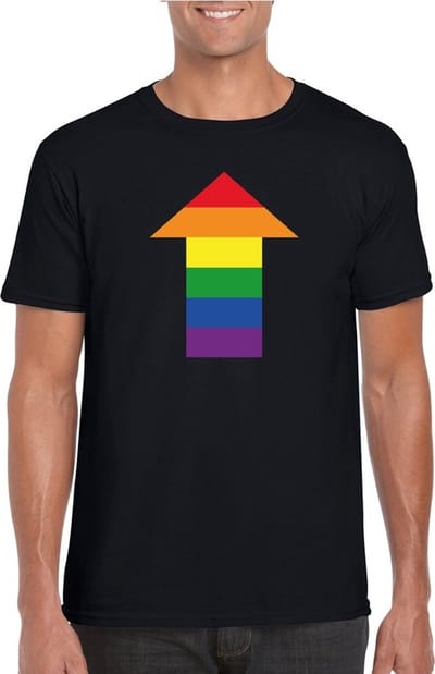 Gay shirt pijl top zwart heren - Homo shirts S