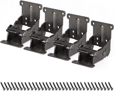 Set van 4 Opvouwbare Scharnieren 0-90-180 Graden - Automatisch Vergrendelende Scharnierhouder voor Tafel en Werkbank