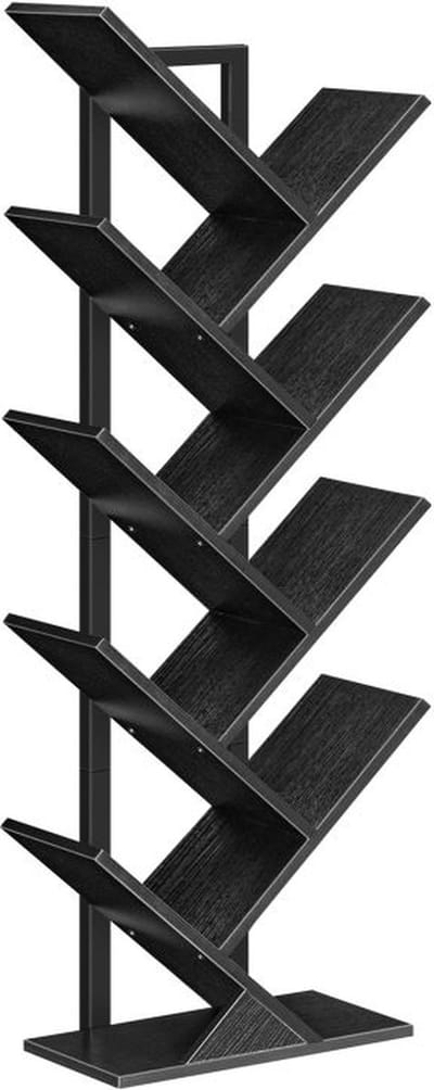 Bayt Boekenkast - Boekenrek - Boekenplank - Industrieel Hout - Zwart - 116x20x34 cm