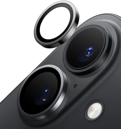 TORRAS LensGuard Geschikt voor Apple iPhone 16 / 16 Plus - Camera Lens Protector 9H Tempered Glass - Titanium