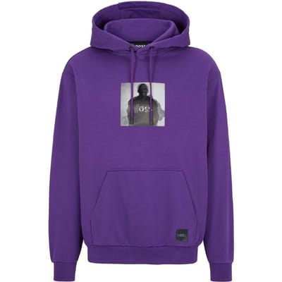 Boss Heren Silhouette Pullover Hoodie (Donkerpaars)
