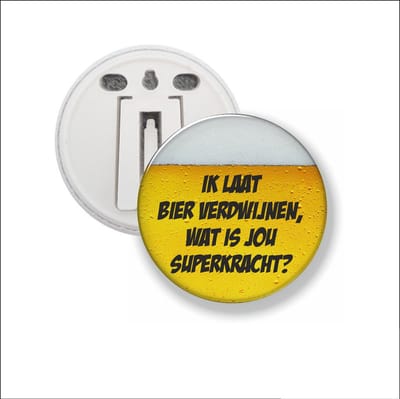 Button Met Clip 58 MM - Ik Laat Bier Verdwijnen