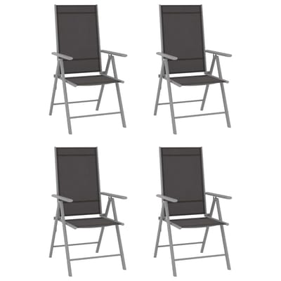 vidaXL - Klapstoelen - 4 - stuks - Textilene - Zwart