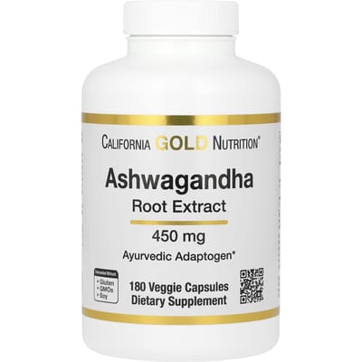 California Gold Nutrition, Ashwagandha, 450 mg, 180 vegetarische capsules